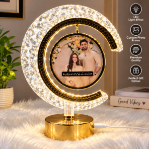 Romantic Crystal Crescent Photo Lamp